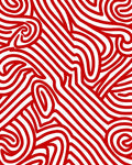 Bold Red Swirl Abstract Pattern Rug