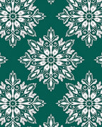 White Floral Medallion Pattern Rug