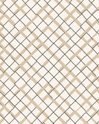 Tan Black Intersecting Grid Pattern Rug