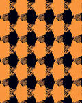 Bold Orange Black Checkered Pattern Rug