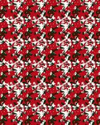 Bold Red Festive Floral Pattern Rug