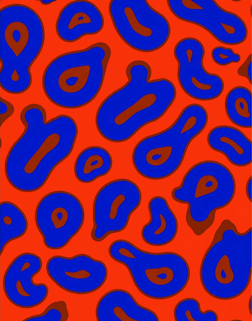 Bold Blue Animal Print Pattern Rug