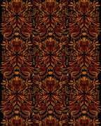 Rich Earth Tones Ornate Pattern Rug