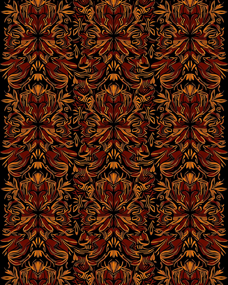Rich Earth Tones Ornate Pattern Rug