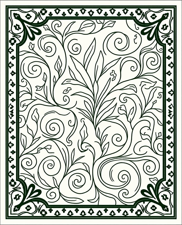 Classic Floral Swirls Patterned Rug