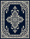 Intricate Floral Medallion Ivory Design Rug