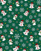 Festive Snowmen White Snowflake Scatter Rug