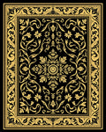 Ornate Floral Black Gold Rug