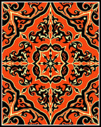 Bold Tribal Flame Pattern Rug