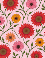 Whimsical Floral Vine Pattern Rug