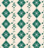 Green Diamond Starburst Folk Pattern Rug