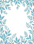 Teal Leafy Vine Border Design Rug