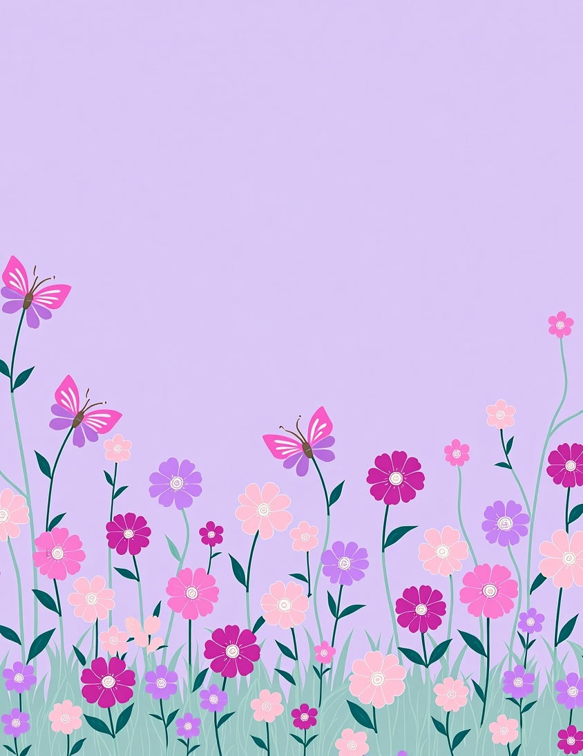Spring Butterfly Garden Design Rug