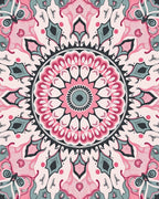 Pink Mandala Floral Geometric Design Rug
