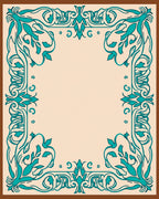 Elegant Teal Floral Vintage Design Rug