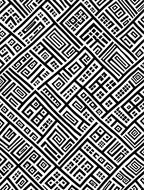 Black White Geometric Maze Pattern Rug