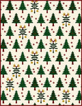 Whimsical Evergreen Tree Folk Star Rug