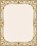 Intricate Gold Scrollwork Border Design Rug