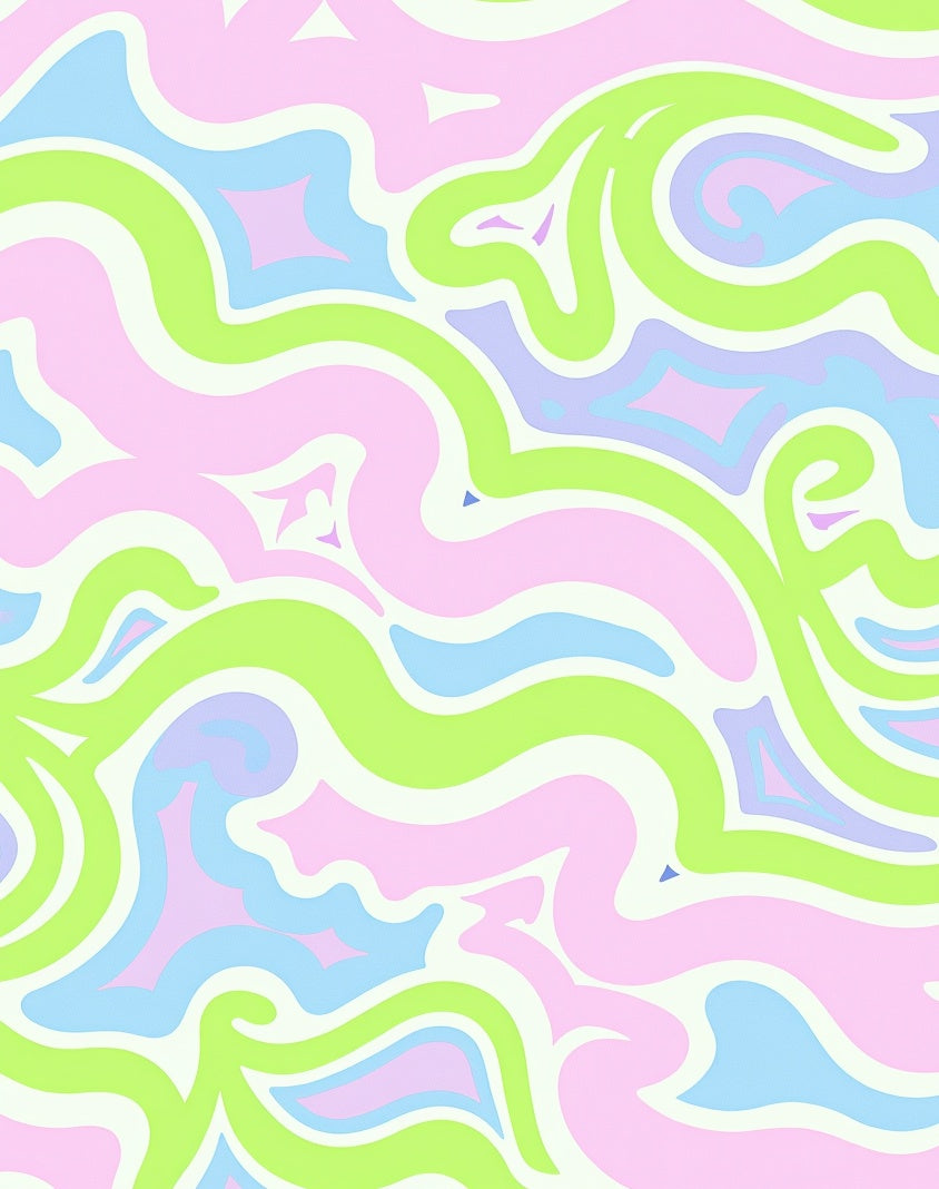Swirling Pastel Abstract Pattern Rug