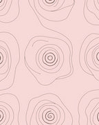 Pink Subtle Swirl Floral Contour Rug