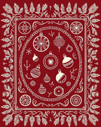 Festive Ornament Branch Pattern Rug
