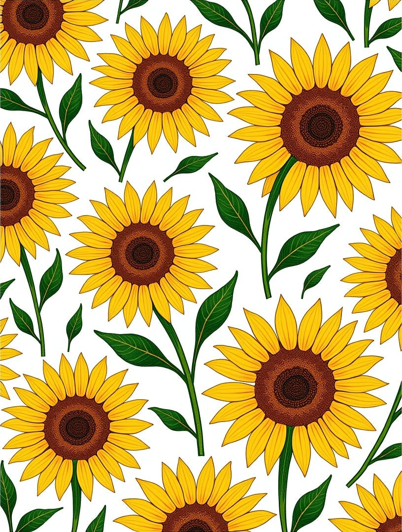 Vibrant Yellow Sunflower Pattern Design Rug