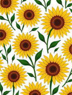 Vibrant Yellow Sunflower Pattern Design Rug