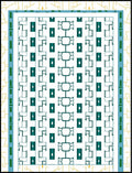 Geometric Teal White Repeating Pattern Rug