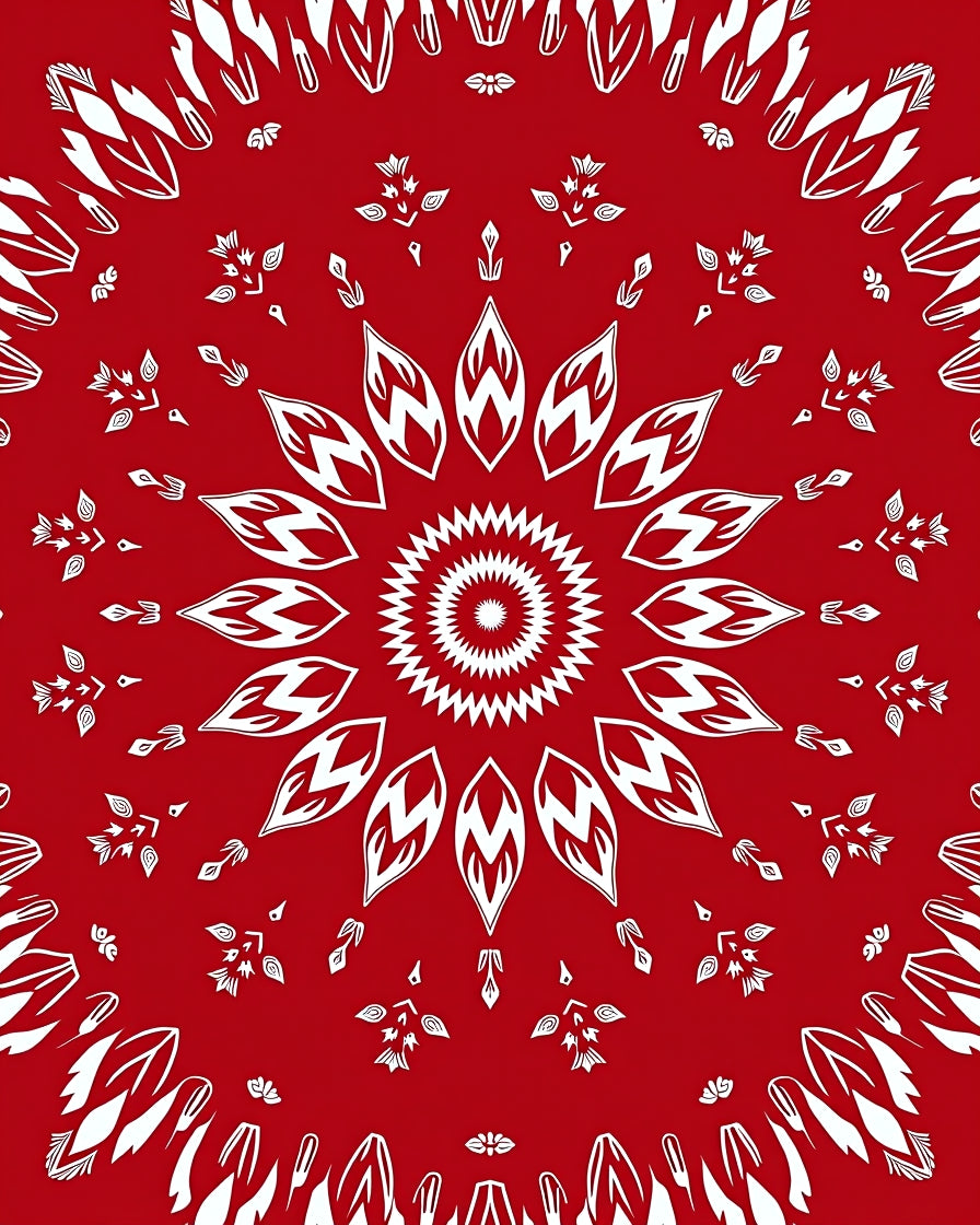 Radiant Floral Mandala Pattern Rug