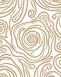 Brown Swirl Organic Wavy Pattern Rug