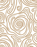 Brown Swirl Organic Wavy Pattern Rug