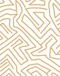 Abstract Interlocking Beige Pattern Rug