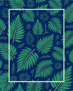Tropical Leaf Pattern With Tan Accents Rug