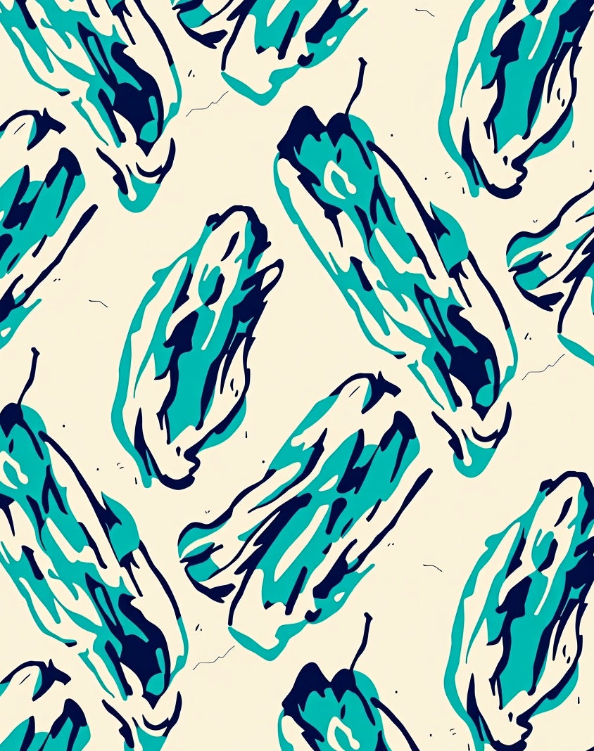 Freeform Abstract Teal Navy Design Rug