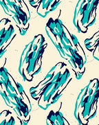 Freeform Abstract Teal Navy Design Rug