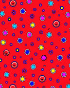 Playful Starburst Dots Pattern Rug