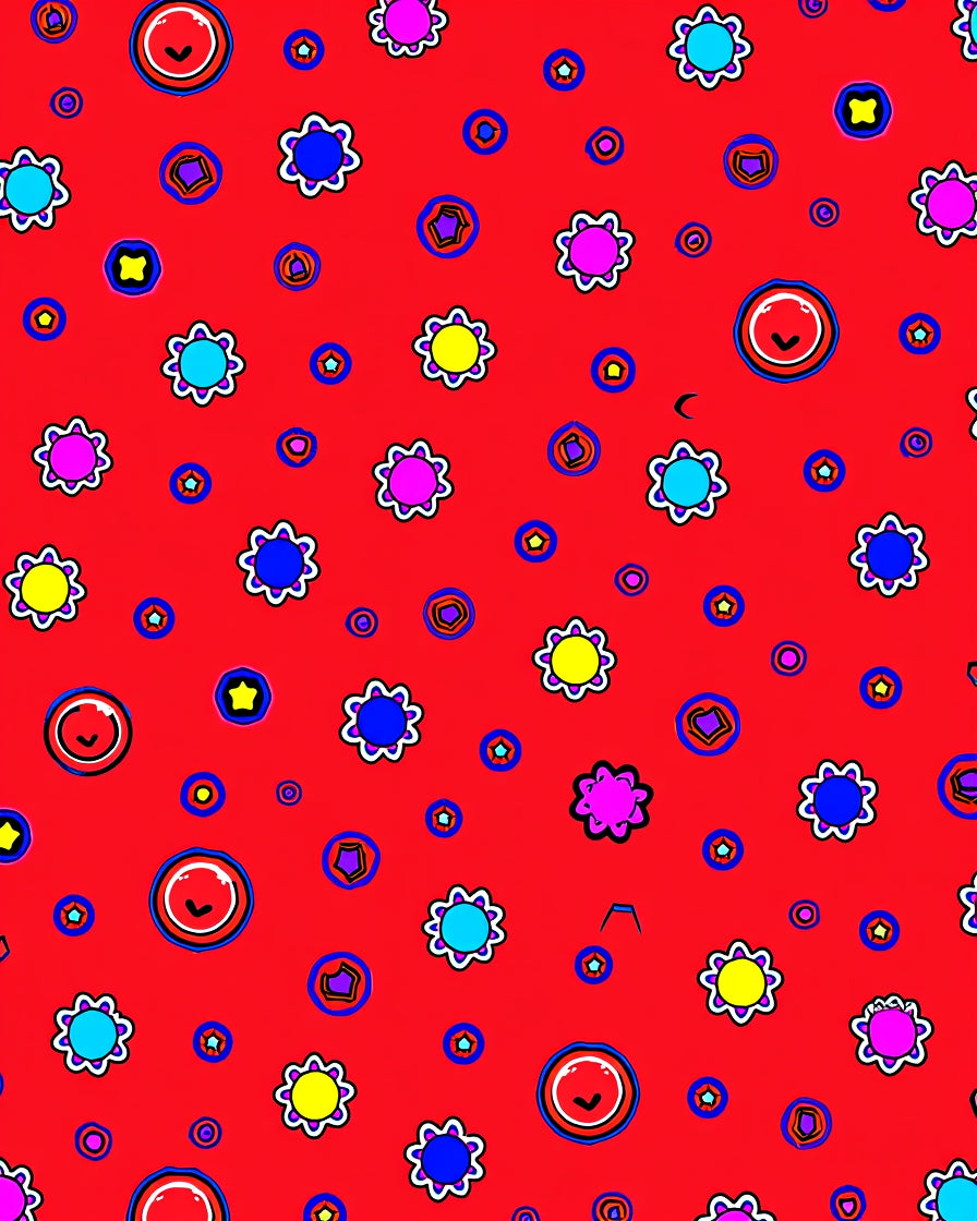 Playful Starburst Dots Pattern Rug