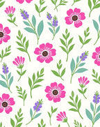 Pink And Purple Floral Motif Rug