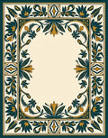 Grand Floral Leaf Border Design Rug