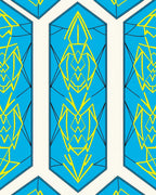 Art Deco Blue Geometric Design Rug