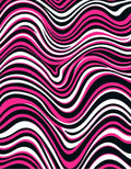 Pink Black White Wavy Pattern Rug