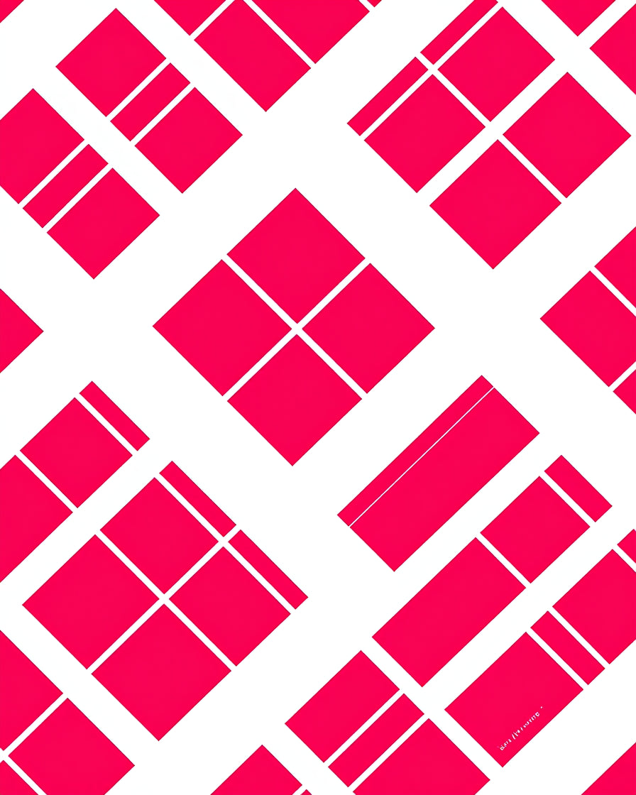 Bold Pink Geometric Diamond Pattern Rug
