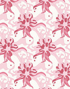 Pink Floral Swirl Decorative Design Rug