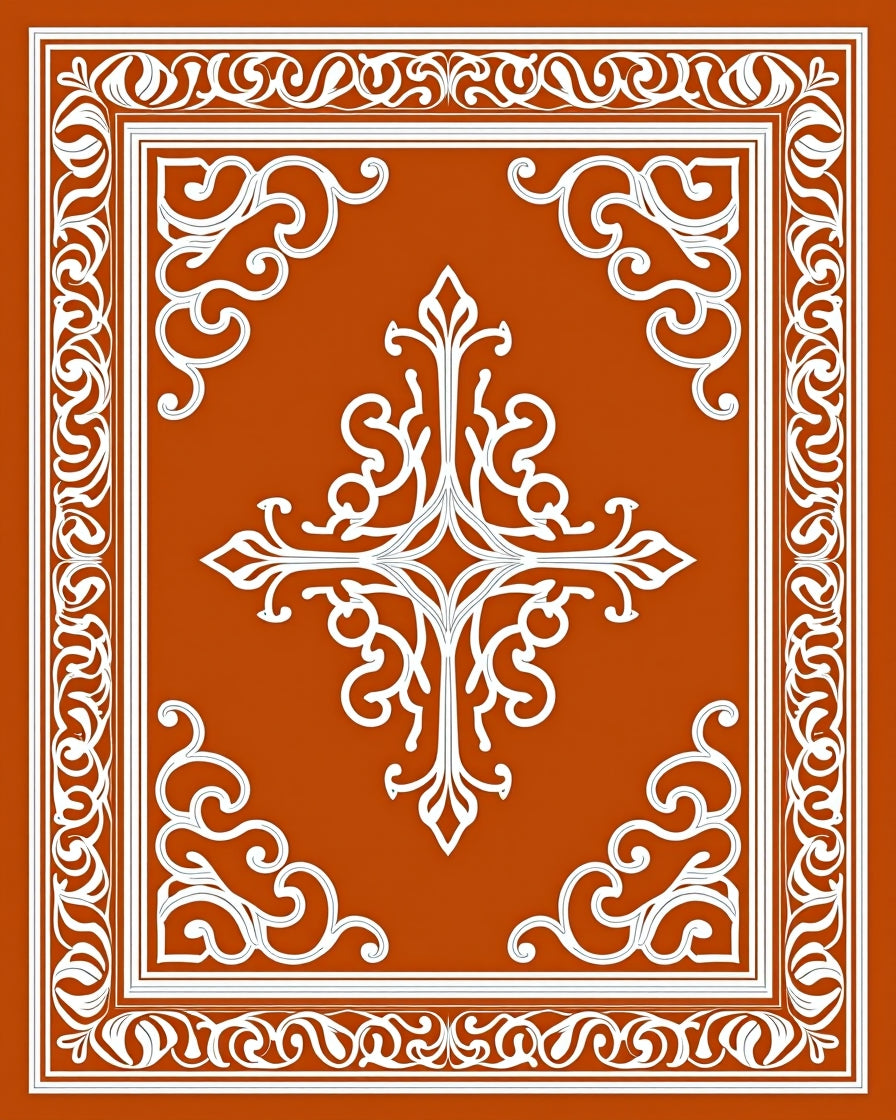 Traditional Floral Scrollwork Pattern Rug