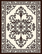 Ornate Floral Vine Border Rug
