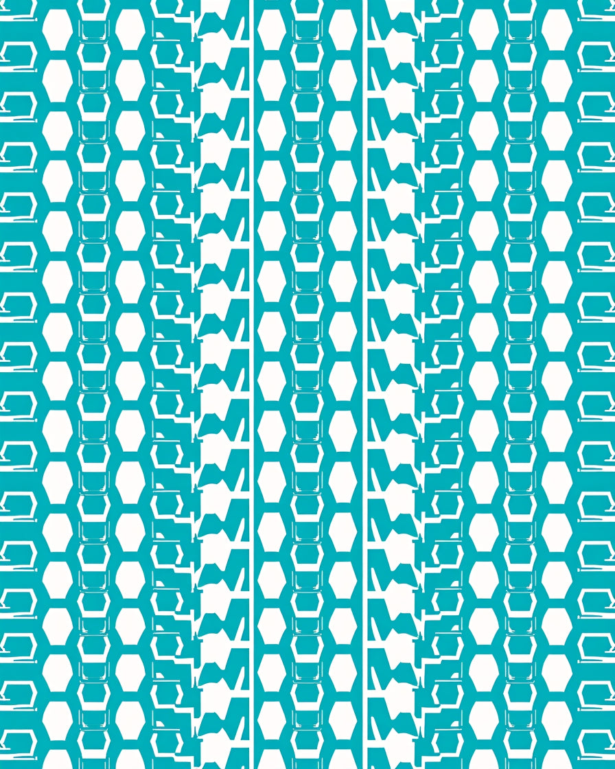 Abstract Geometric Blue Pattern Rug