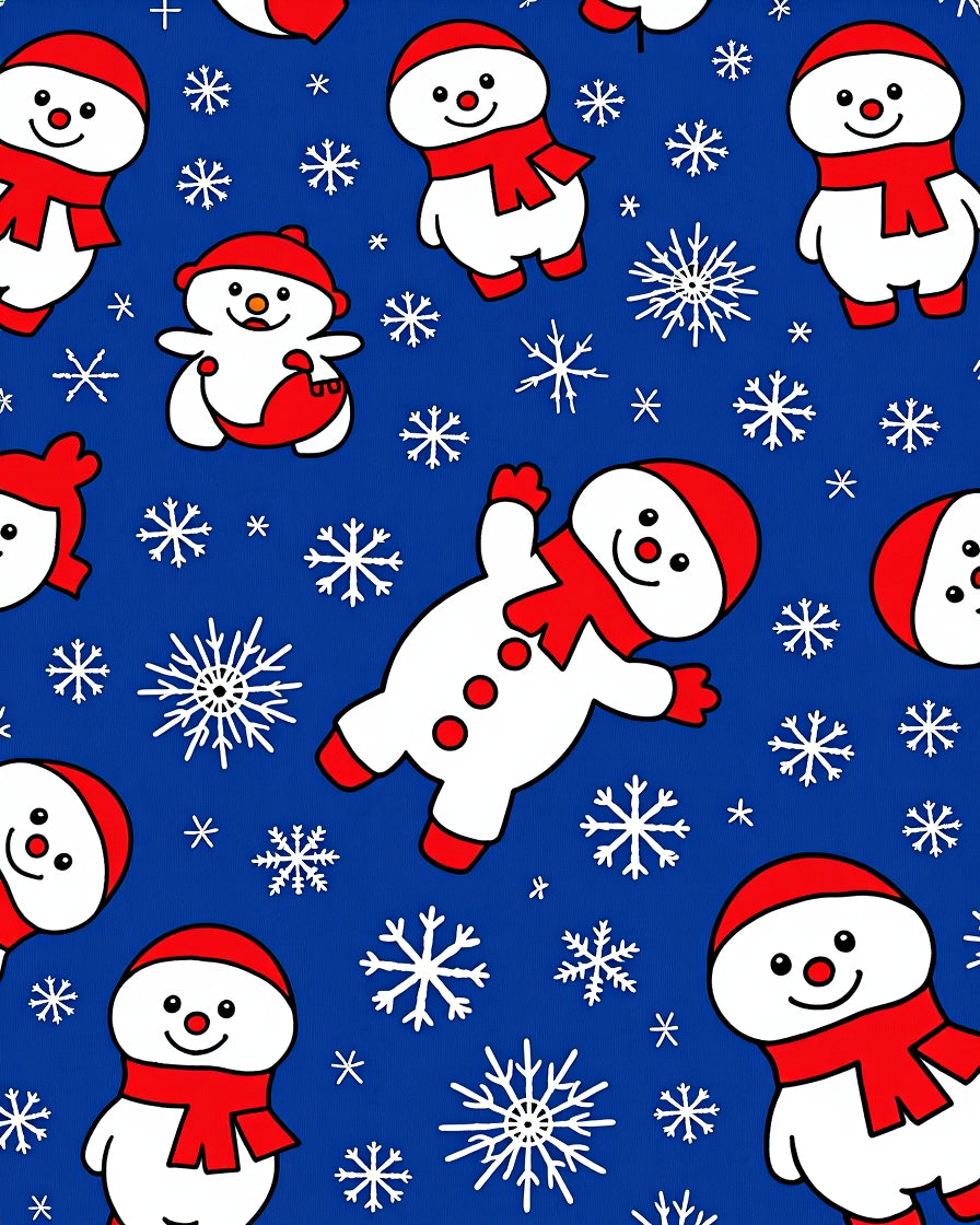 Cute Snowman Snowflake Pattern Design Rug