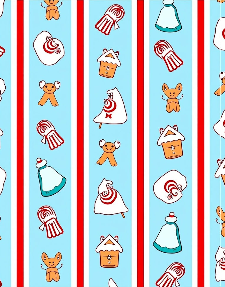 Gingerbread Candy Cane Stripes Christmas Rug