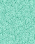 Teal Foliage Contour Art Rug