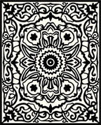Intricate Floral Sunburst Black White Rug